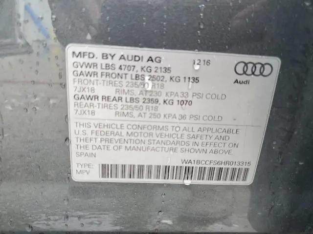 2017 AUDI Q3 PREMIUM  