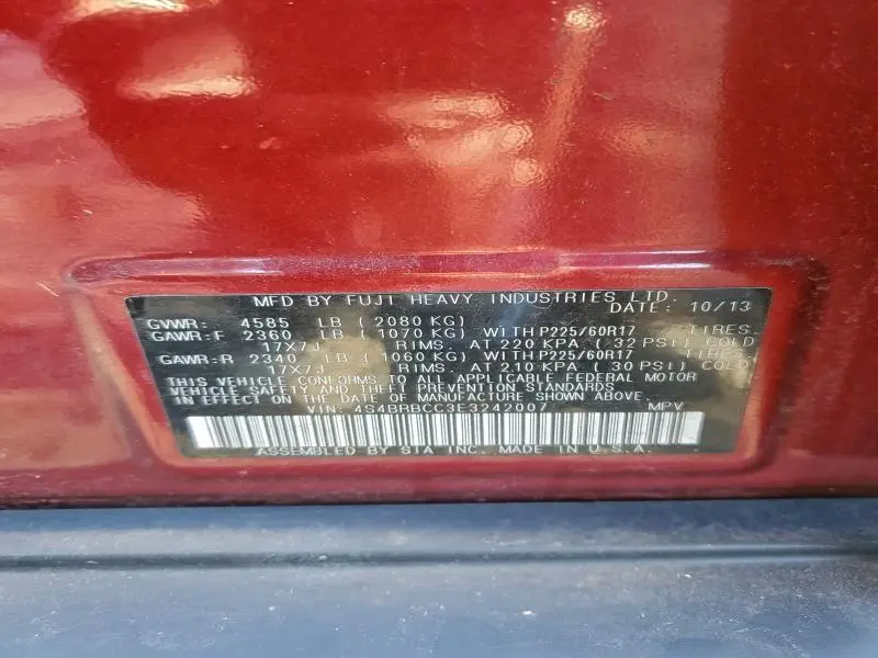 2014 SUBARU OUTBACK 2.5I PREMIUM  