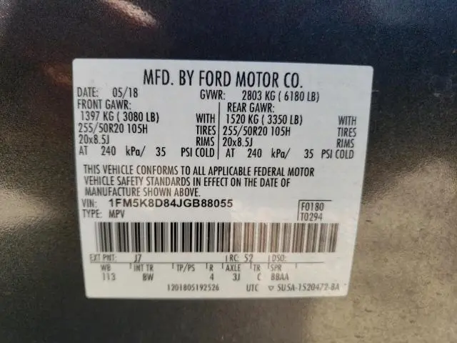 2018 FORD EXPLORER XLT  