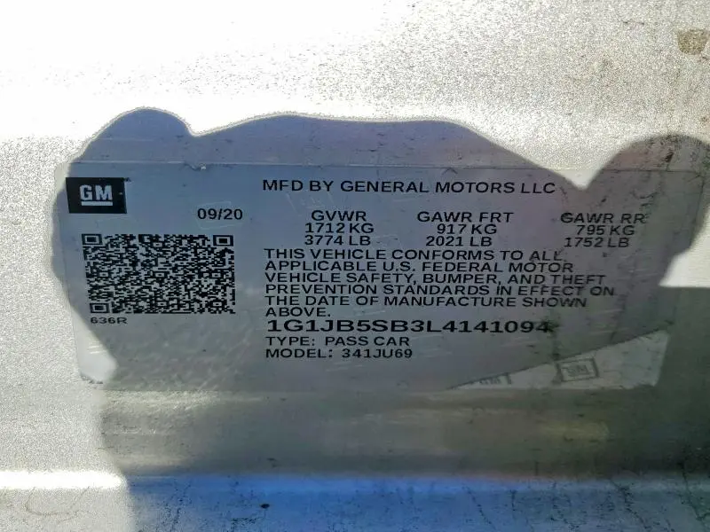 2020 CHEVROLET SONIC LS  