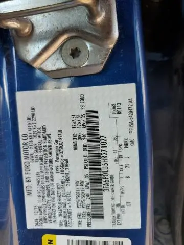 2017 FORD FUSION SE HYBRID  
