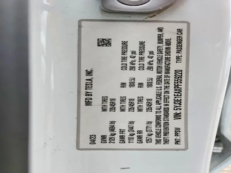 2023 TESLA MODEL 3   