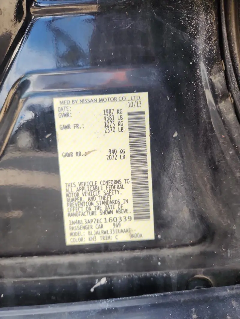 2014 NISSAN ALTIMA 3.5 S  