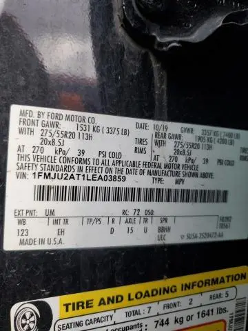 2020 FORD EXPEDITION LIMITED  