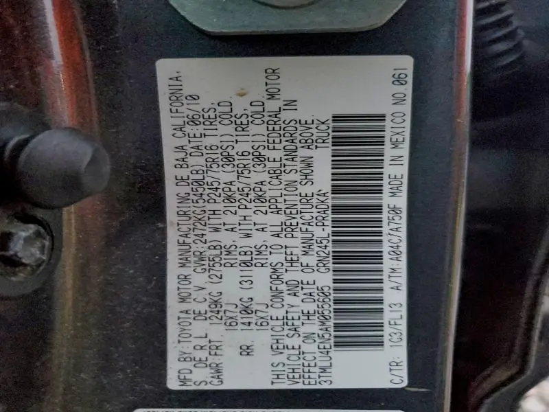 2010 TOYOTA TACOMA DOUBLE CAB  