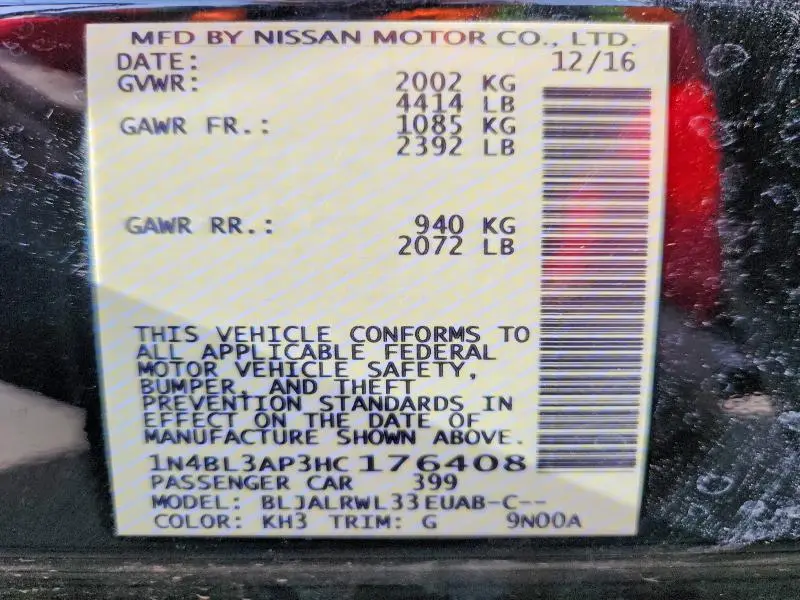 2017 NISSAN ALTIMA 3.5 SL  