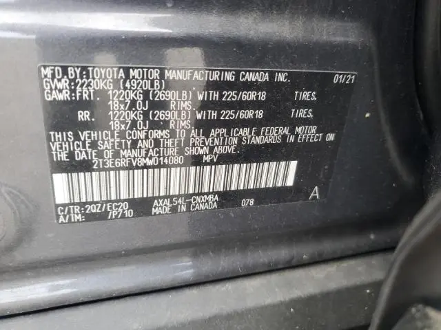 2021 TOYOTA RAV4 XSE  