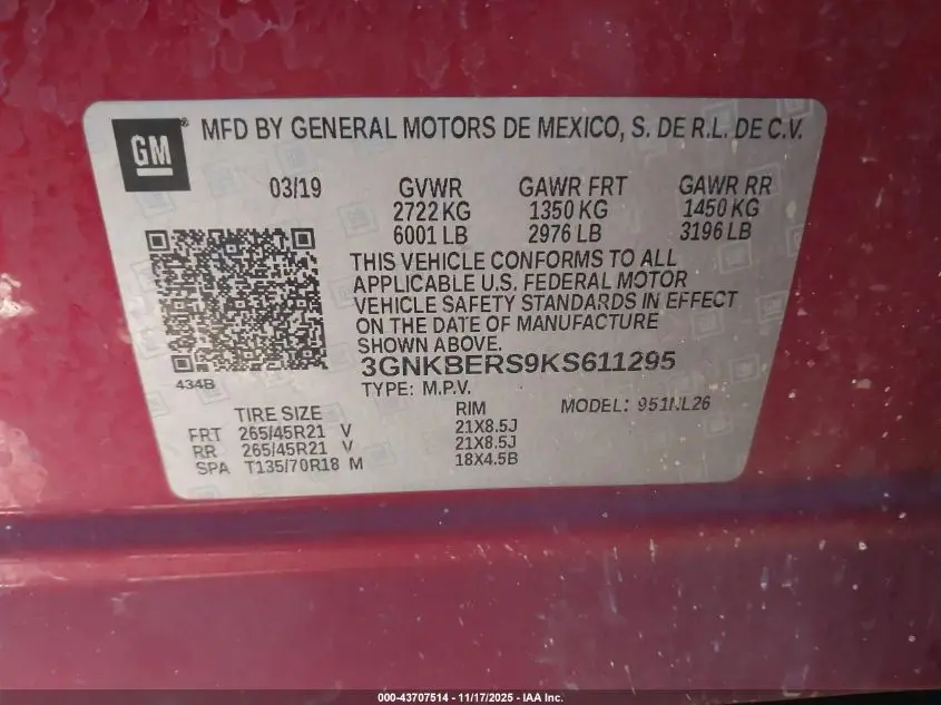 2019 CHEVROLET BLAZER RS