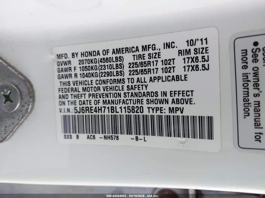 2011 HONDA CR-V EX-L