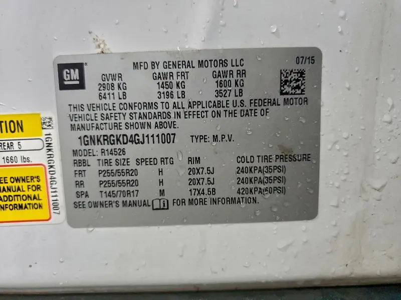 2016 CHEVROLET TRAVERSE LT  