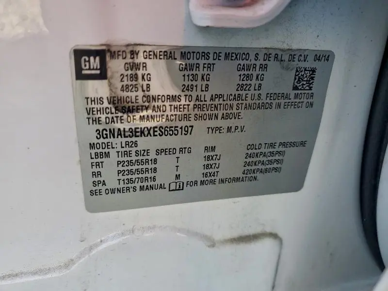 2014 CHEVROLET CAPTIVA LT  