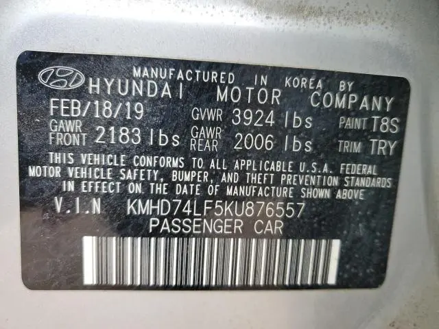 2019 HYUNDAI ELANTRA SE