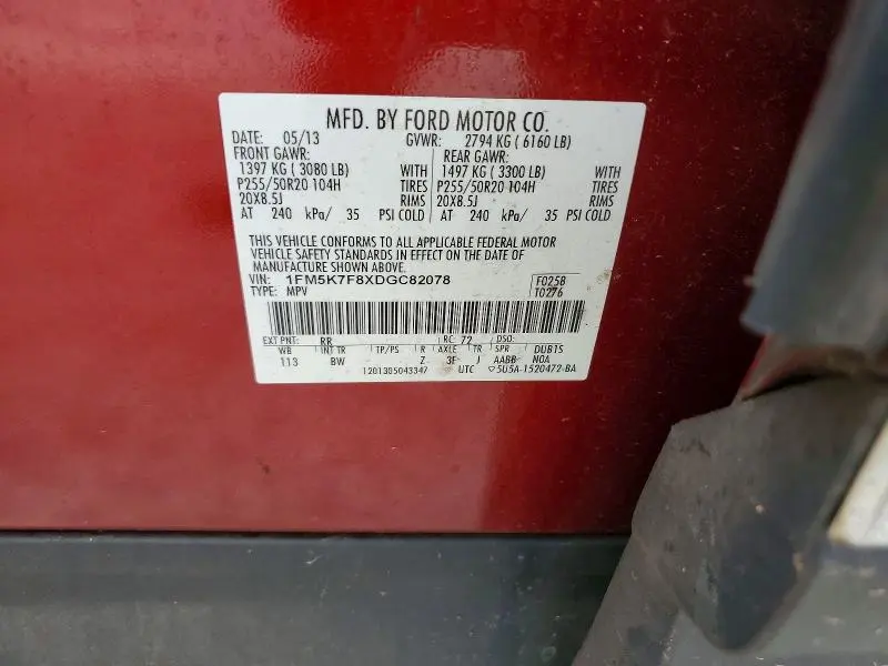 2013 FORD EXPLORER LIMITED  
