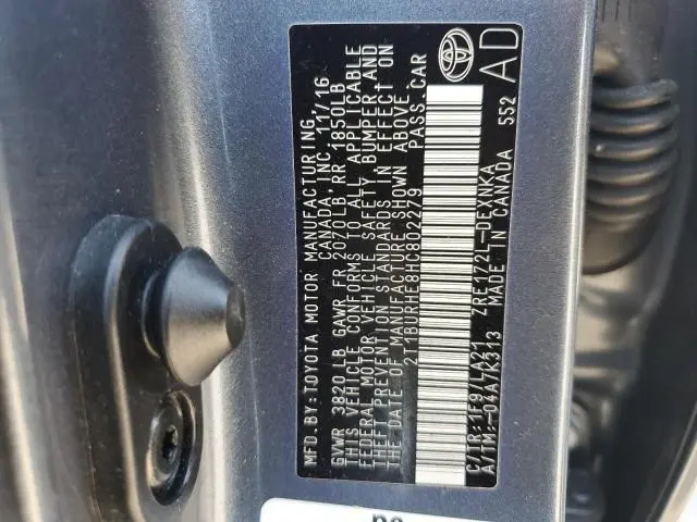 2017 TOYOTA COROLLA L  