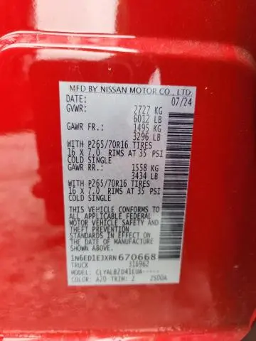 2024 NISSAN FRONTIER S