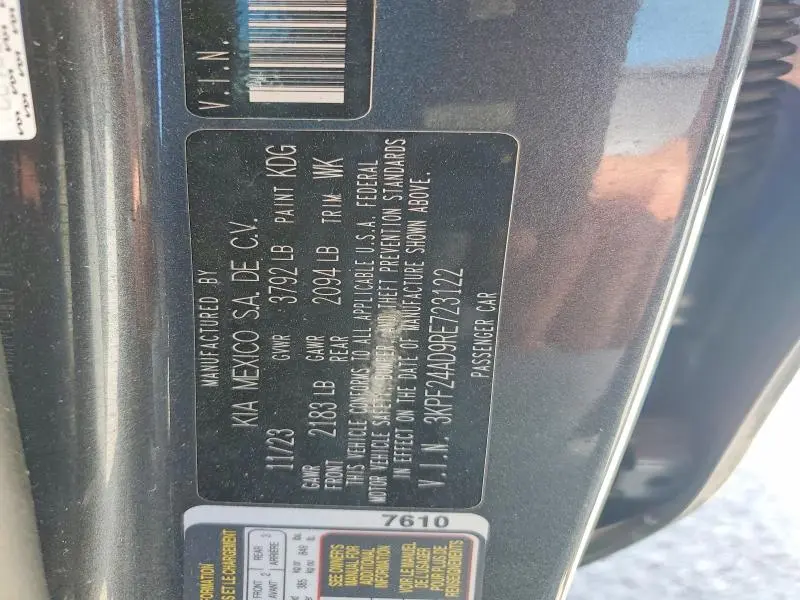 2024 KIA FORTE LXS  