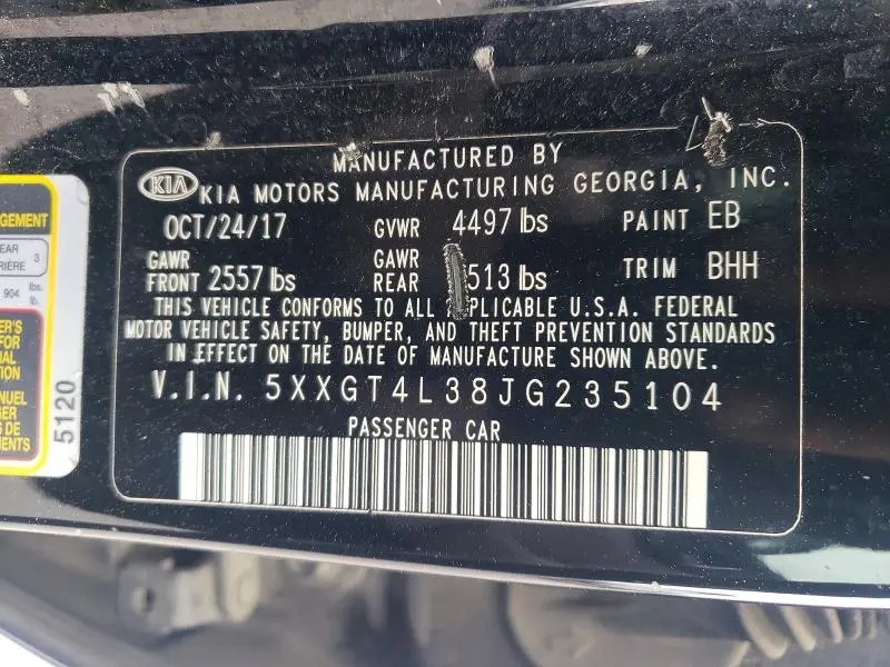2018 KIA OPTIMA LX  