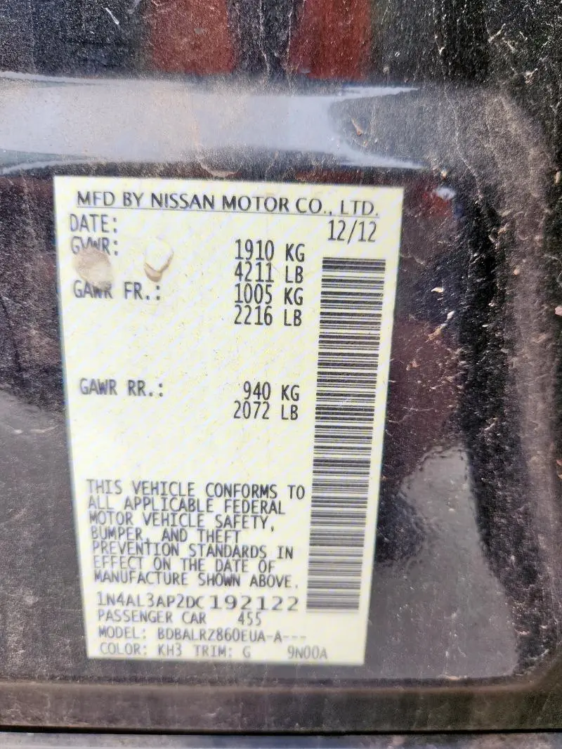 2013 NISSAN ALTIMA 2.5