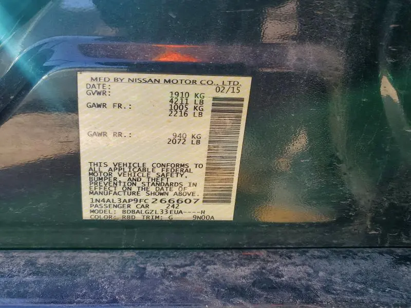 2015 NISSAN ALTIMA 2.5  