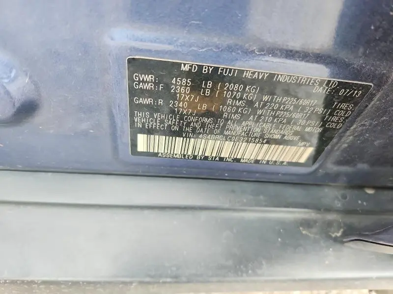 2014 SUBARU OUTBACK 2.5I LIMITED  