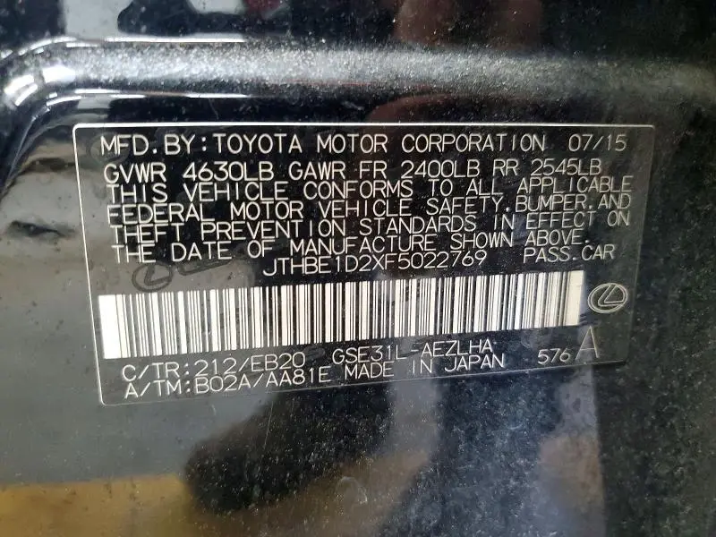 2015 LEXUS IS 350  