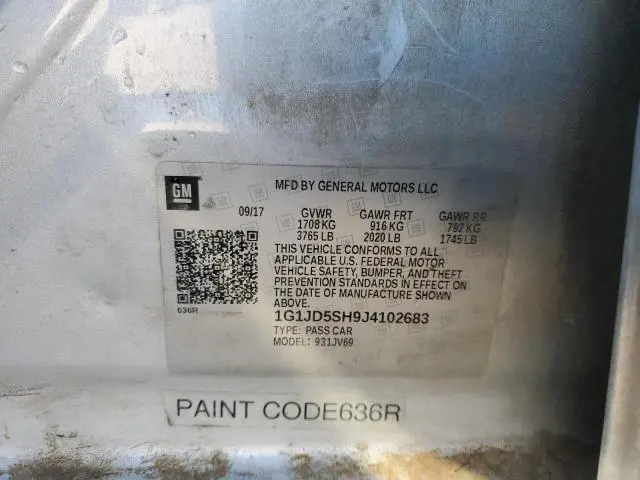 2018 CHEVROLET SONIC LT  