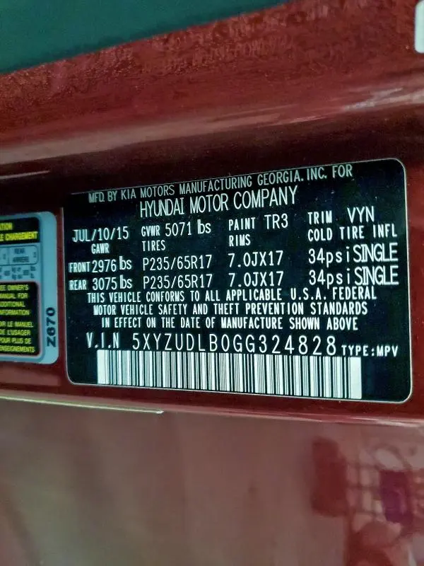 2016 HYUNDAI SANTA FE SPORT   