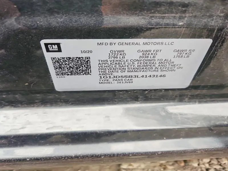 2020 CHEVROLET SONIC LT  