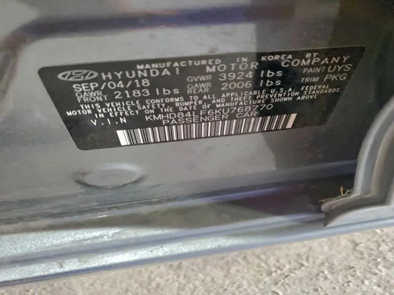 2019 HYUNDAI ELANTRA SEL  