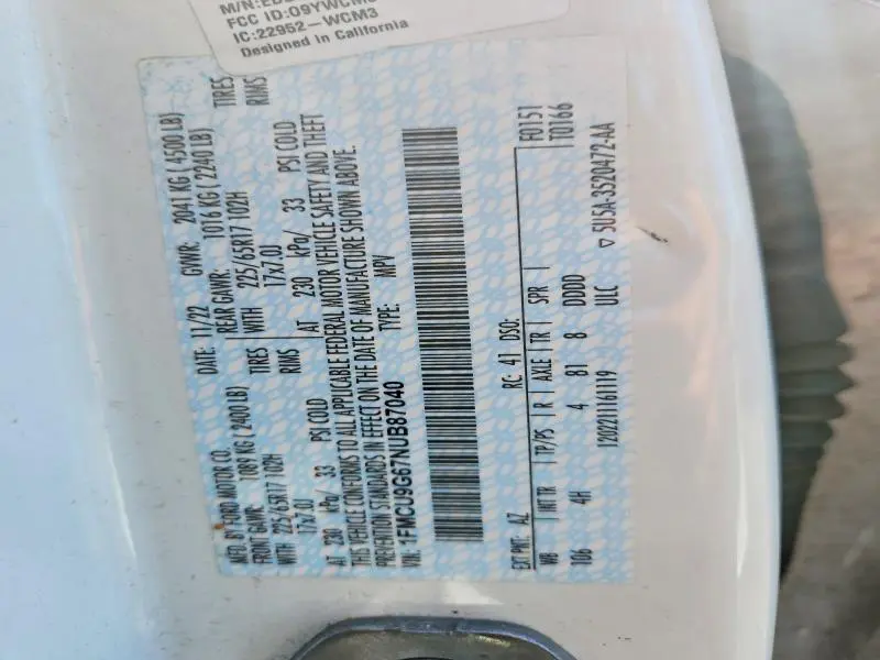 2022 FORD ESCAPE SE  