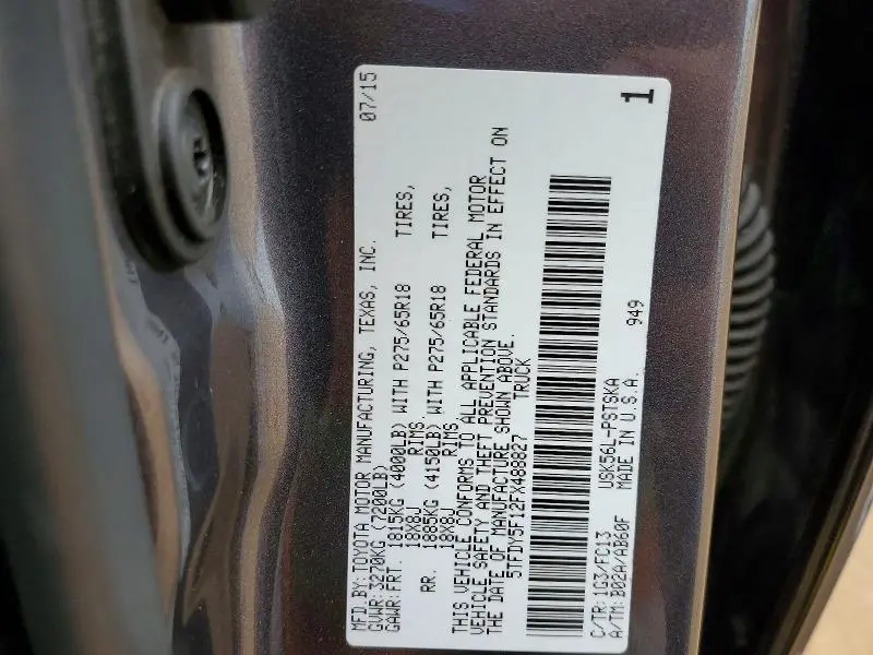 2015 TOYOTA TUNDRA CREWMAX SR5  