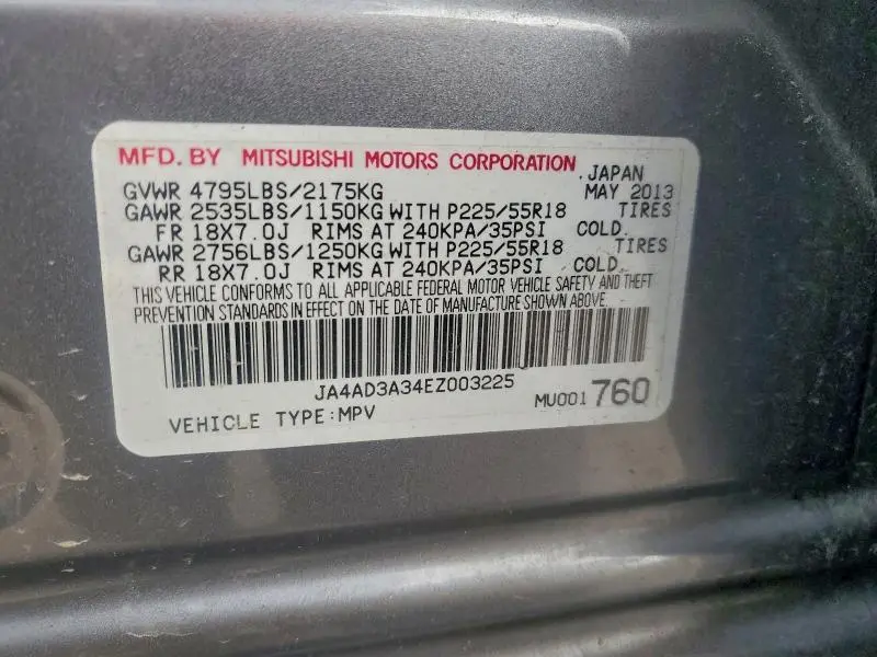 2014 MITSUBISHI OUTLANDER SE  