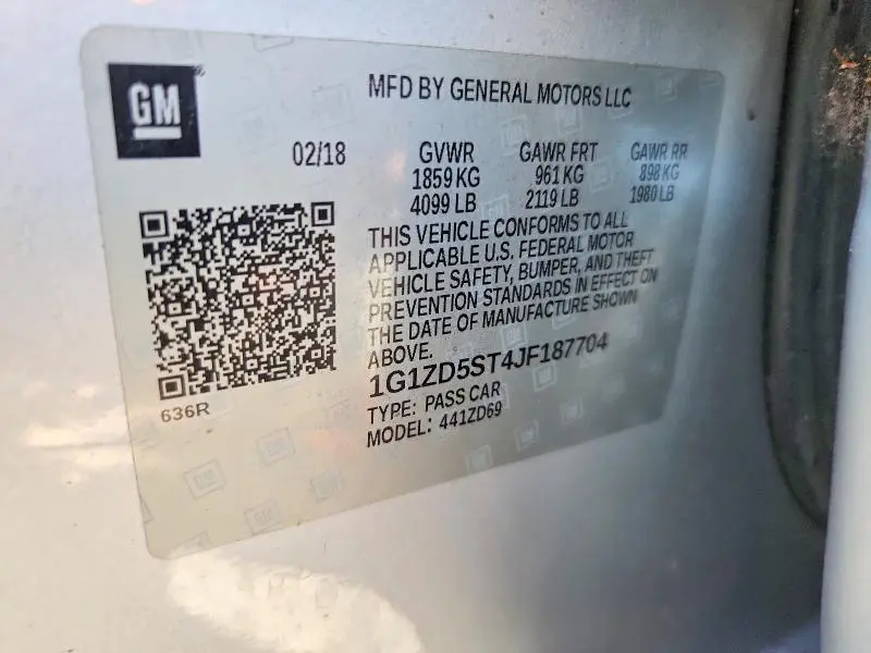 2018 CHEVROLET MALIBU LT  