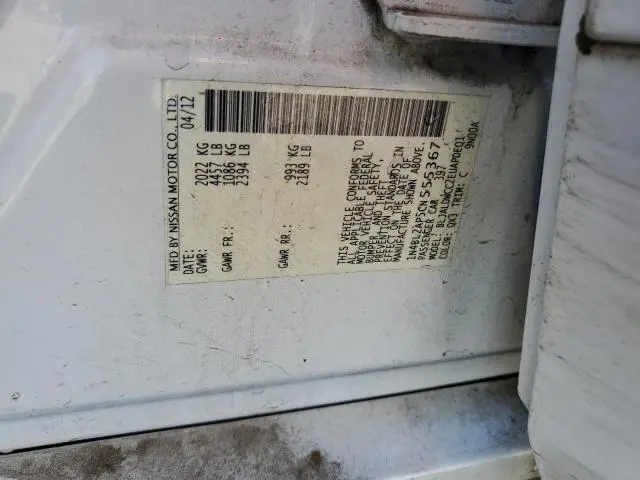 2012 NISSAN ALTIMA SR  