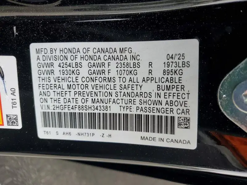 2025 HONDA CIVIC SPORT  