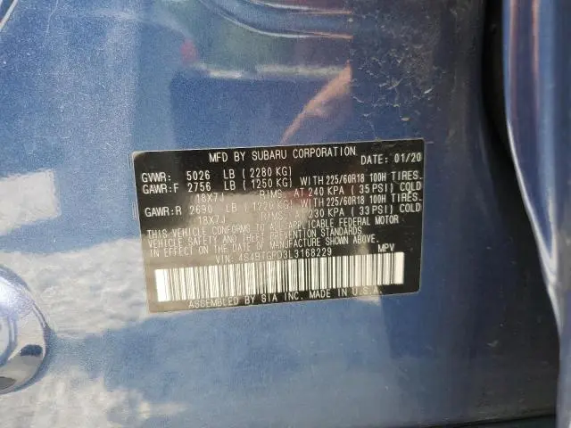 2020 SUBARU OUTBACK TOURING LDL  