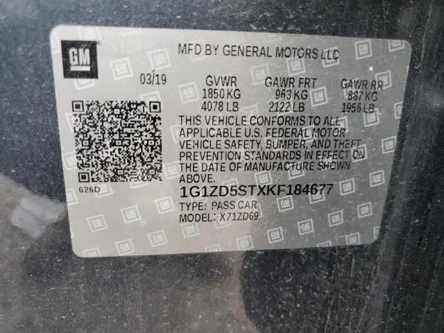 2019 CHEVROLET MALIBU LT