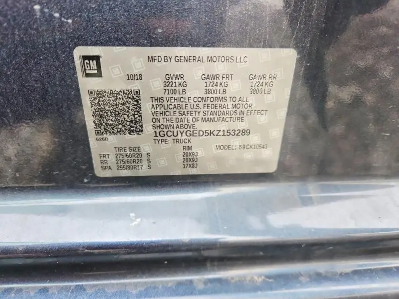 2019 CHEVROLET SILVERADO K1500 LTZ  