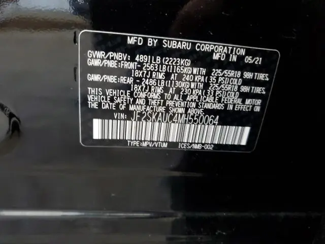 2021 SUBARU FORESTER LIMITED  