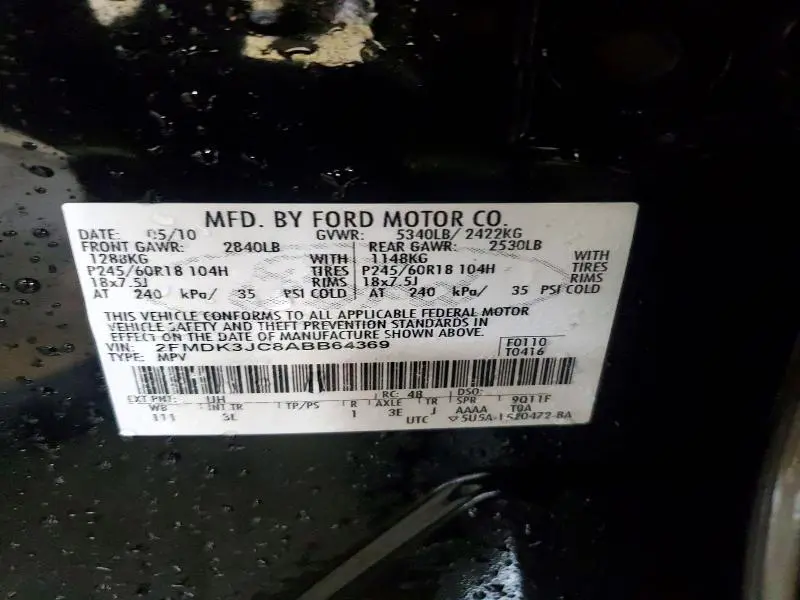 2010 FORD EDGE SEL  