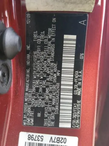 2010 TOYOTA SIENNA CE  