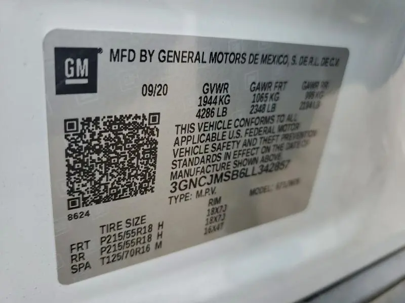 2020 CHEVROLET TRAX PREMIER  