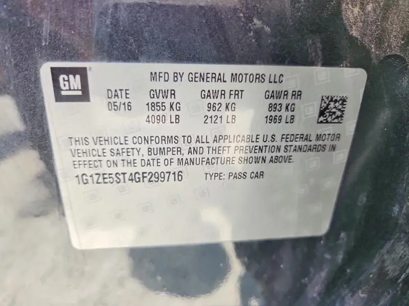 2016 CHEVROLET MALIBU LT  