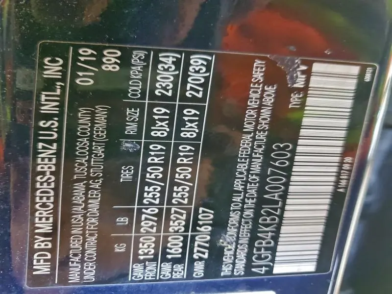 2020 MERCEDES-BENZ GLE 350 4MATIC  