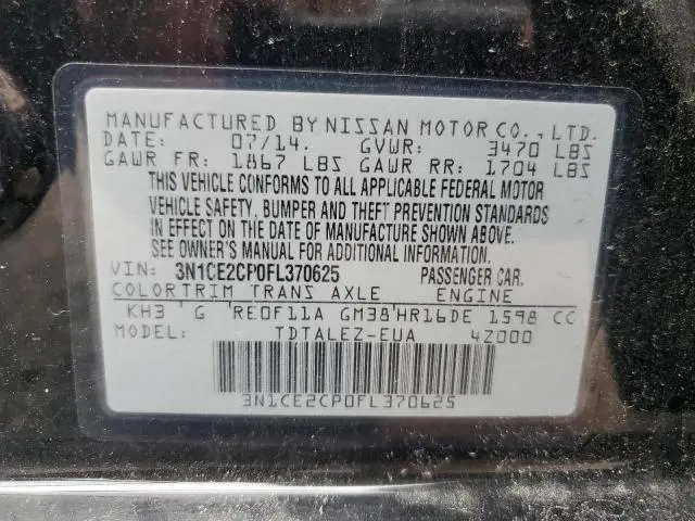 2015 NISSAN VERSA NOTE S  