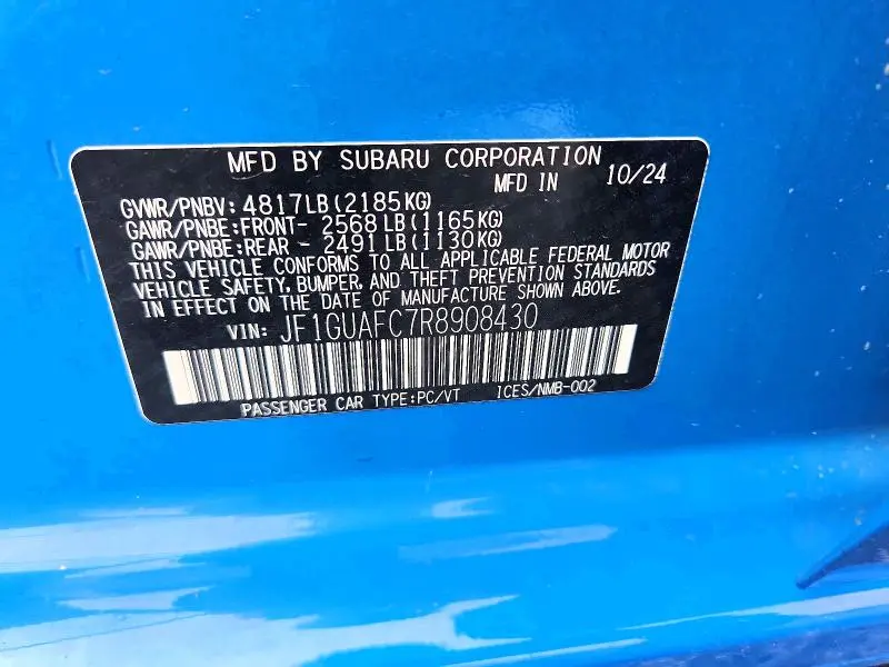 2024 SUBARU IMPREZA SPORT  