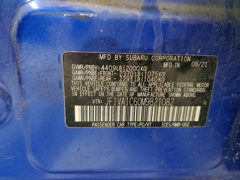 2021 SUBARU WRX PREMIUM  