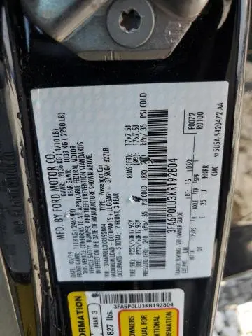 2019 FORD FUSION SE  