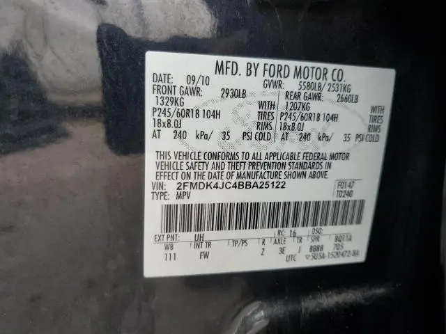 2011 FORD EDGE SEL  