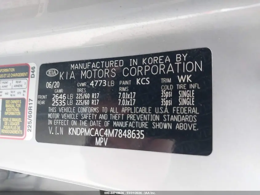 2021 KIA SPORTAGE LX
